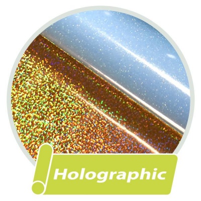 Vinile Adesivo Olografico Prismatico Glitter Oro - Creativamente