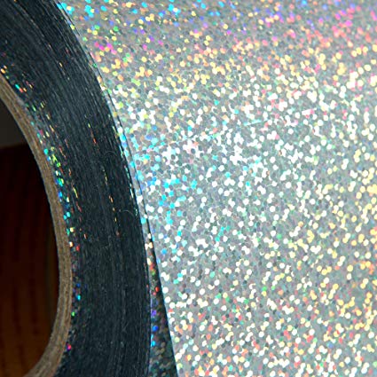 Vinile Adesivo Olografico Prismatico Glitter Argento - Creativamente Plotter